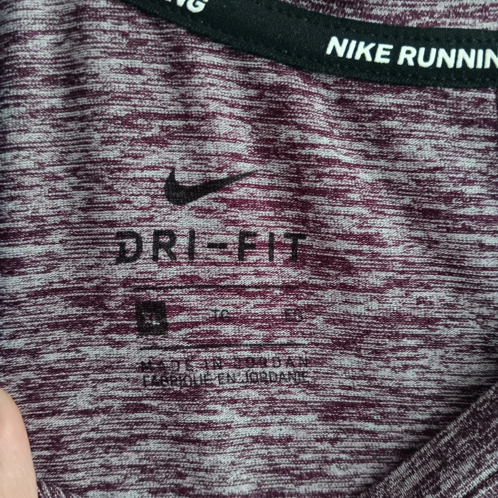 Nike Running Tank Top Women XL Maroon Dri-FIT Heathered Sleeveless Shirt Running